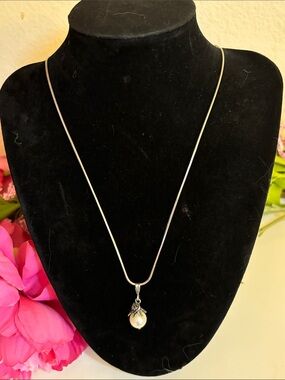 Paz Creations Classic 925 Israel Sterling Silver Pearl Drop Necklace,White Pearl